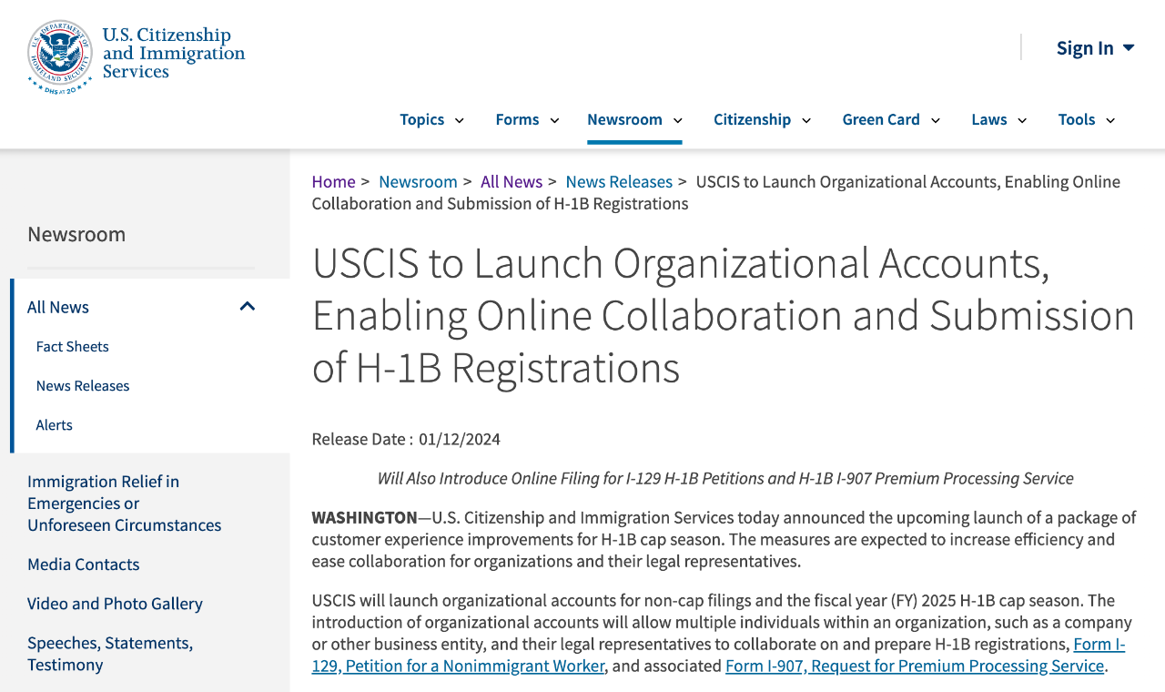 皇冠信用网在线申请_美国H-1B工作签证申请将全面实现在线提交皇冠信用网在线申请!