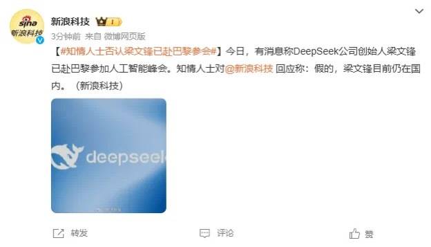 皇冠信用网会员申请_DeepSeek梁文锋用黑科技远程参加巴黎AI峰会?假的皇冠信用网会员申请!