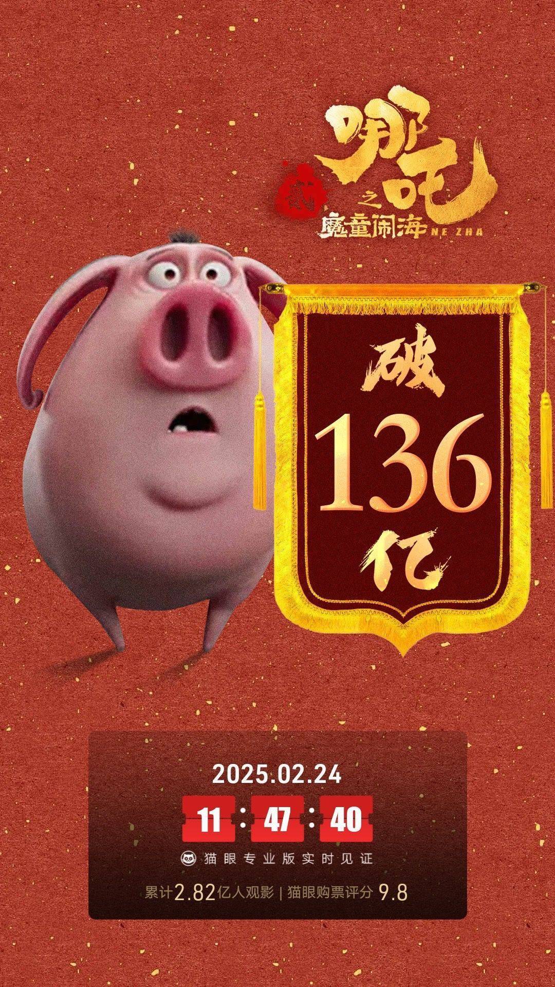 皇冠信用在线申请_《哪吒2》中国香港票房逆跌皇冠信用在线申请,总票房破136亿