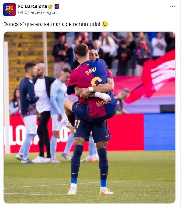 皇冠体育App下载
_巴萨逆转塞尔塔后调侃皇马:这的确是大逆转的一个星期啊