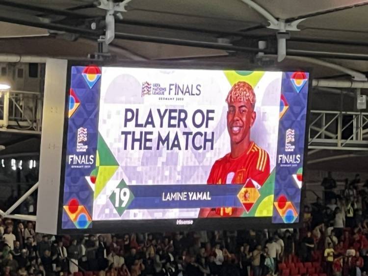 皇冠代理登1_2进球+3关键传球皇冠代理登1,亚马尔当选西班牙5-4法国一役全场最佳