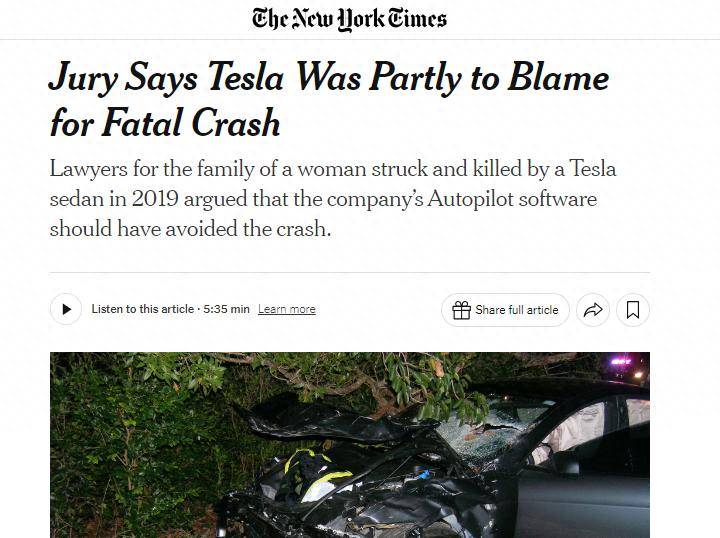 皇冠公司的代理怎么拿_特斯拉自动驾驶致死案被判赔2.43亿美元皇冠公司的代理怎么拿,专家称Autopilot存缺陷