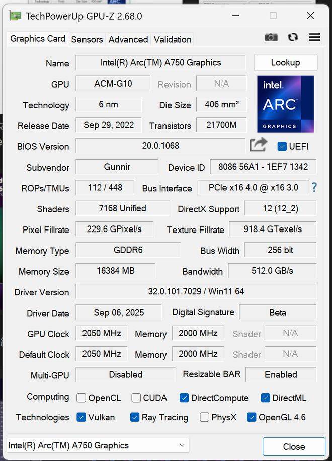 皇冠皇冠足球平台_448EU + 16GB 显存皇冠皇冠足球平台,蓝戟英特尔 Arc A760A / A570 16GB 样卡现身